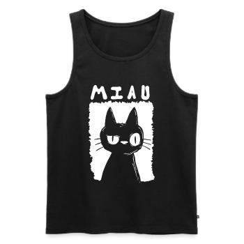 Miaou - Débardeur bio Premium Homme - noir - Devant - Michal (187cm)