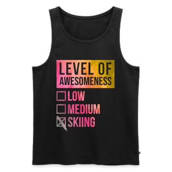 Ski - Männer Premium Bio Tank Top - Schwarz - Vorne - AI Model Male 178 light (178cm)