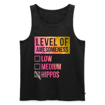 Nilpferd - Männer Premium Bio Tank Top - Schwarz - Vorne - AI Model Male 178 light (178cm)