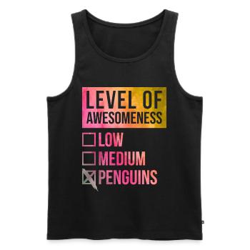 Pinguin - Männer Premium Bio Tank Top - Schwarz - Vorne - AI Model Male 178 light (178cm)