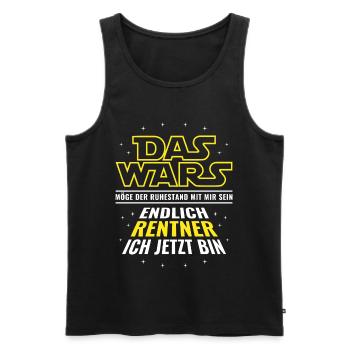 Rente Das wars - Endlich Rentner ich jetzt bin - Männer Premium Bio Tank Top - Schwarz - Vorne - Michal (187cm)