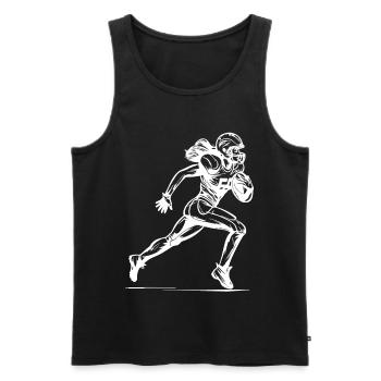 Female American footballer - Men's Premium Organic Tank Top - black - Front - Michal (187cm)