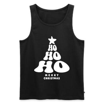 Merry Christmas - Ho ho ho - Weihnachtsbaum - Männer Premium Bio Tank Top - Schwarz - Vorne - Michal (187cm)