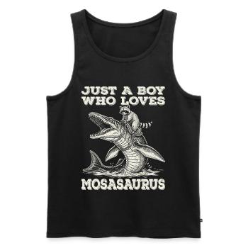 Juste un garçon qui aime le raton laveur Mosasaurus - Débardeur bio Premium Homme - noir - Devant - Michal (187cm)