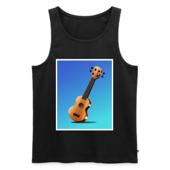 Cartoon Akustikgitarren-Poster - Männer Premium Bio Tank Top - Schwarz - Vorne - Michal (187cm)