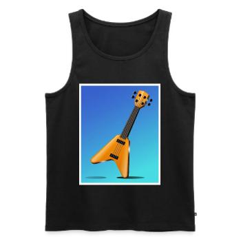Cartoon Guitar Poster Art - Men's Premium Organic Tank Top - black - Front - Michal (187cm)