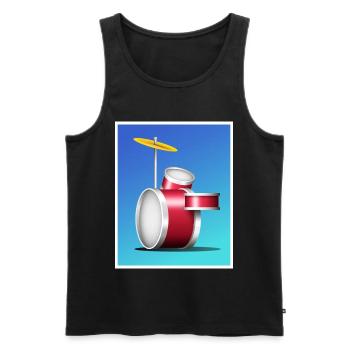 Cartoon Red Drum Kit - Men's Premium Organic Tank Top - black - Front - Michal (187cm)