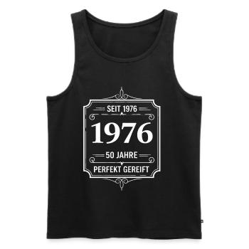 Millésime 1976 – 50 ans parfaitement maturé - Débardeur bio Premium Homme - noir - Devant - Michal (187cm)