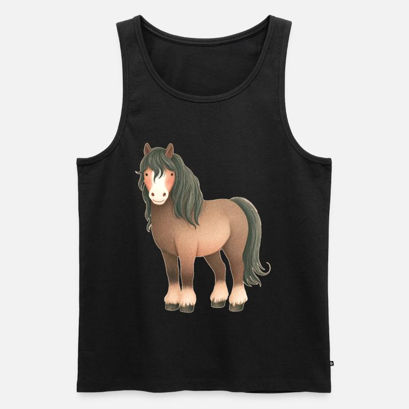 Pferd - Männer Premium Bio Tank Top - Schwarz