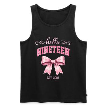 Hallo, neunzehn 19 Jahre alt ist Geburtstagsknoten 2007 - Männer Premium Bio Tank Top - Schwarz - Vorne - AI Model Male 178 light (178cm)