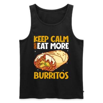 Keep Calm - Burrito - Männer Premium Bio Tank Top - Schwarz - Vorne - Michal (187cm)