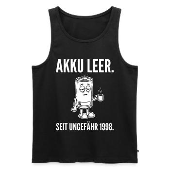 Akku leer. Seit ungefähr 1998. - Müde Batterie - Männer Premium Bio Tank Top - Schwarz - Vorne - Michal (187cm)