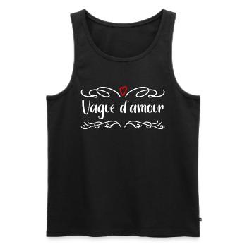 vague d'amour - Débardeur bio Premium Homme - noir - Devant - Michal (187cm)