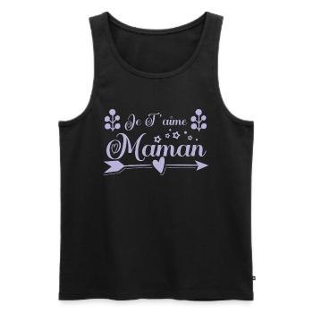 Je t'aime maman , cadeau maman. Cadeau mère. - Débardeur bio Premium Homme - noir - Devant - AI Model Male 178 light (178cm)