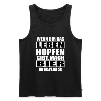 Lustige Sprüche Männer Shirt Bier Brauen Bierzelt - Männer Premium Bio Tank Top - Schwarz - Vorne - Michal (187cm)
