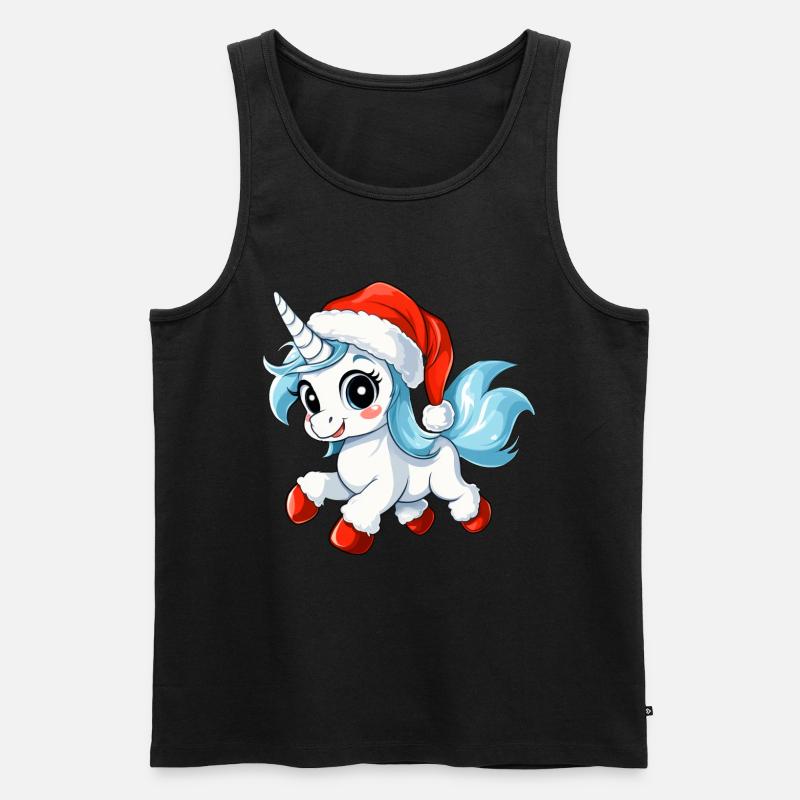 Weihnachten Einhörner - Männer Premium Bio Tank Top - Schwarz