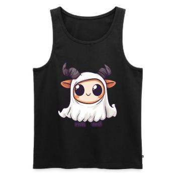 Bergziege Halloween Lustig Geist - Männer Premium Bio Tank Top - Schwarz - Vorne - Michal (187cm)