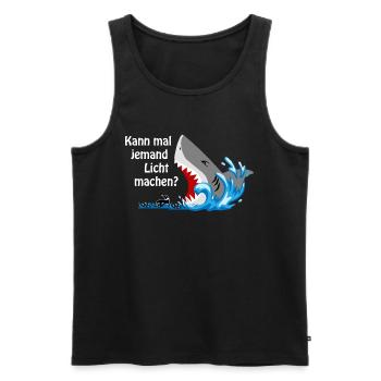kann mal jemand Licht machen, Geschenk, Idee - Männer Premium Bio Tank Top - Schwarz - Vorne - Michal (187cm)
