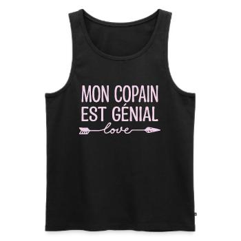Mon Copain est génial, cadeau copain.cadeau copine - Débardeur bio Premium Homme - noir - Devant - Michal (187cm)
