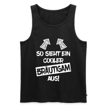 Bräutigam JGA Hochzeit Lustiger Spruch Geschenk - Männer Premium Bio Tank Top - Schwarz - Vorne - Michal (187cm)