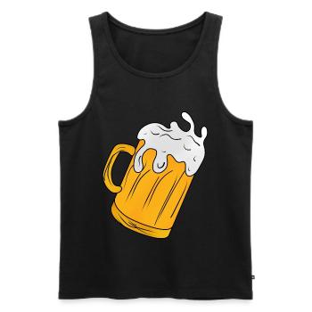 Beer Drinking Beer Mug Beer Glass Measure - Men's Premium Organic Tank Top - black - Front - AI Model Male 178 light (178cm)