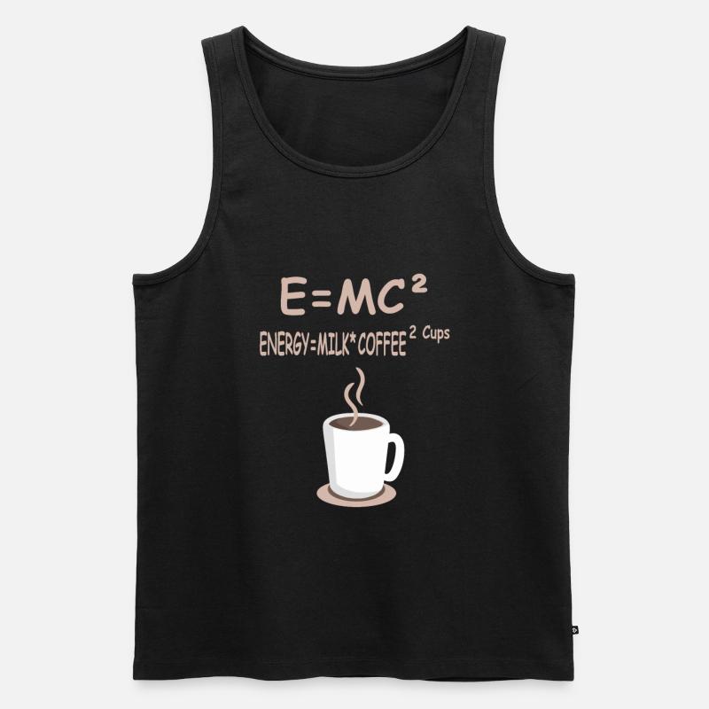 E=MC² Energie = Milchkaffee 2 Tassen - Männer Premium Bio Tank Top - Schwarz