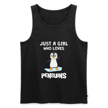 Penguins Only A Girl Who Loves Penguins - Men's Premium Organic Tank Top - black - Front - Michal (187cm)