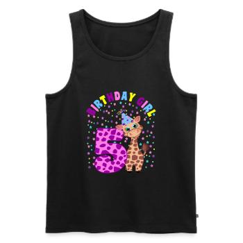 Children's Birthday Girl 5 years old Giraffe - Men's Premium Organic Tank Top - black - Front - Michal (187cm)