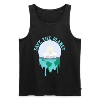 Save The Planet Klimawandel Eisbär - Männer Premium Bio Tank Top - Schwarz - Vorne - AI Model Male 178 light (178cm)
