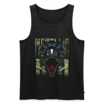 Cyborg Tyrannosaurus Rex Scifi - Männer Premium Bio Tank Top - Schwarz - Vorne - Michal (187cm)