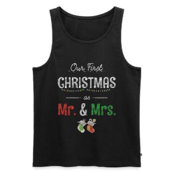 Unser erstes Weihnachtsfest als Mr. und Mrs. Ugly Sweater - Männer Premium Bio Tank Top - Schwarz - Vorne - AI Model Male 178 light (178cm)