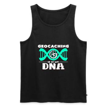 Geocaching - Männer Premium Bio Tank Top - Schwarz - Vorne - AI Model Male 178 light (178cm)
