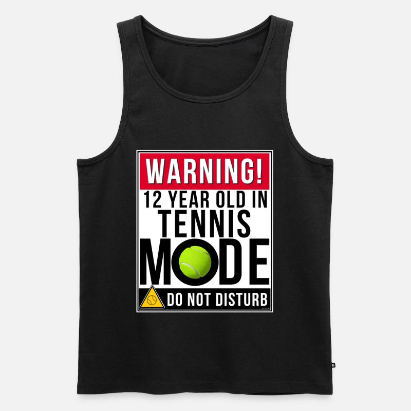 12-jährige im Tennis-Modus - Männer Premium Bio Tank Top - Schwarz