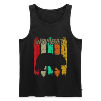 Wombat - Männer Premium Bio Tank Top - Schwarz - Vorne - Michal (187cm)