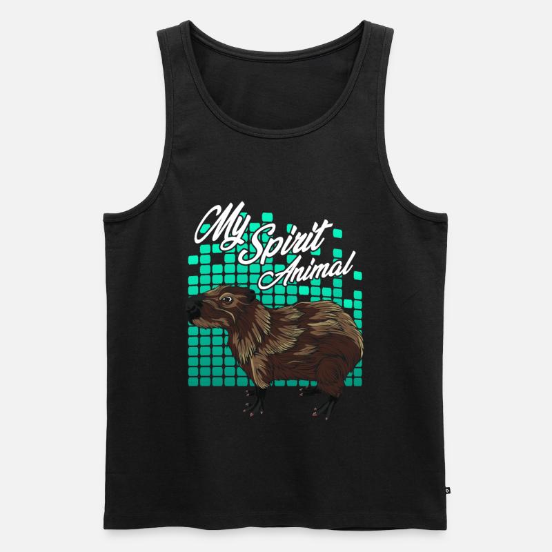 Capybara - Männer Premium Bio Tank Top - Schwarz