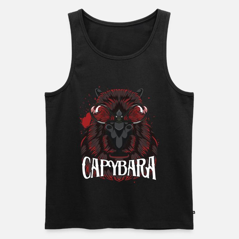Capybara - Männer Premium Bio Tank Top - Schwarz