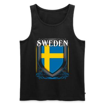 Schweden - Männer Premium Bio Tank Top - Schwarz - Vorne - AI Model Male 178 light (178cm)