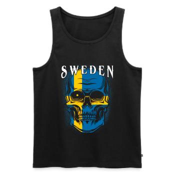Schweden - Männer Premium Bio Tank Top - Schwarz - Vorne - AI Model Male 178 light (178cm)