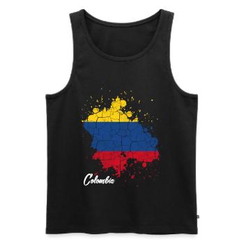Colombia - Men's Premium Organic Tank Top - black - Front - Michal (187cm)