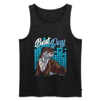 Otter - Männer Premium Bio Tank Top - Schwarz - Vorne - Michal (187cm)