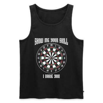 Dart - Männer Premium Bio Tank Top - Schwarz - Vorne - Michal (187cm)