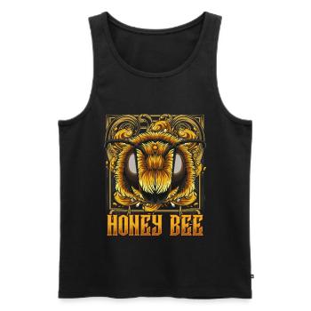 Biene - Männer Premium Bio Tank Top - Schwarz - Vorne - Michal (187cm)