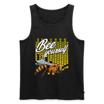 Biene - Männer Premium Bio Tank Top - Schwarz - Vorne - Michal (187cm)