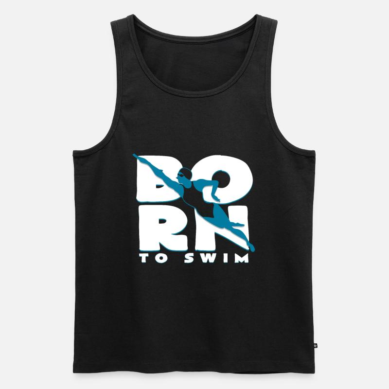 Schwimmer - Männer Premium Bio Tank Top - Schwarz