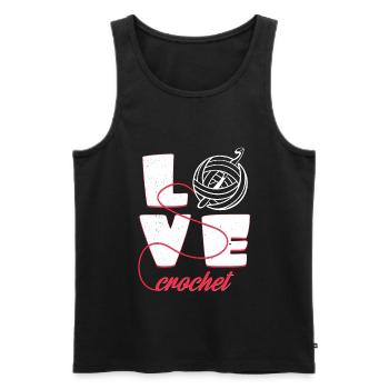 Love Häkeln | Typografie Statement Nadel Geschenk - Männer Premium Bio Tank Top - Schwarz - Vorne - Michal (187cm)