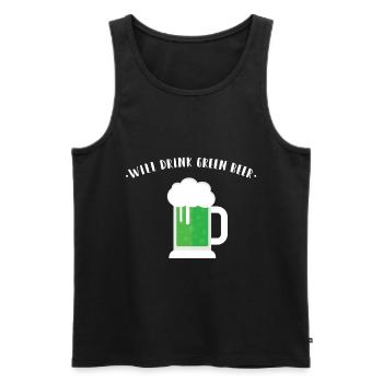 Werde grünes Bier trinken - Männer Premium Bio Tank Top - Schwarz - Vorne - Michal (187cm)