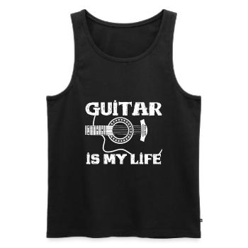 Gitarren - Männer Premium Bio Tank Top - Schwarz - Vorne - AI Model Male 178 light (178cm)