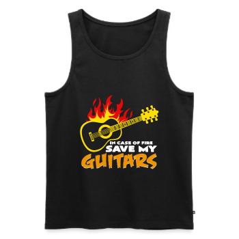 Gitarren - Männer Premium Bio Tank Top - Schwarz - Vorne - AI Model Male 178 light (178cm)