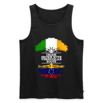Iren mit venezolanischen Wurzeln gewachsen - Männer Premium Bio Tank Top - Schwarz - Vorne - Michal (187cm)