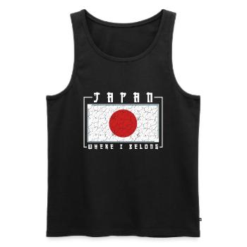 Japan - Männer Premium Bio Tank Top - Schwarz - Vorne - AI Model Male 178 light (178cm)